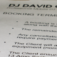 Close-up of booking terms and conditions.