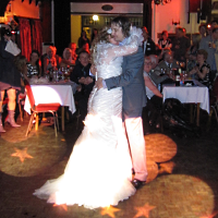 Photo of the happy couple on their wedding first dance together. Photo taken at Smithills Coaching House, Smithills Hall Country Park, Bolton